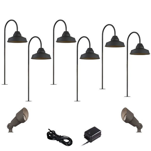 John Timberland Westley Black 10 piece Led Landscape Path And Spot Light Set