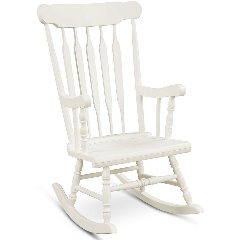 Rocking Chair with Solid Wooden Frame for Garden and Patio