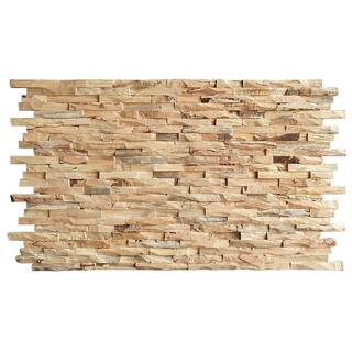 Wallscapes 1 in. x 6 in. x 2 ft. Latte Hevea Rockwood Interlock Edge Hardwood Boards (11-Pack 10.83 sq. ft.) WSWCROCK-LAT