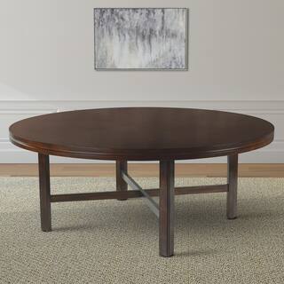 Steve Silver Hartford 72 in. Round Dark Oak Wood Dining Table HF7272T