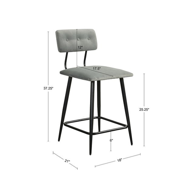 Henrick Metal Counter Stool with Cushioned Seat in GRAY