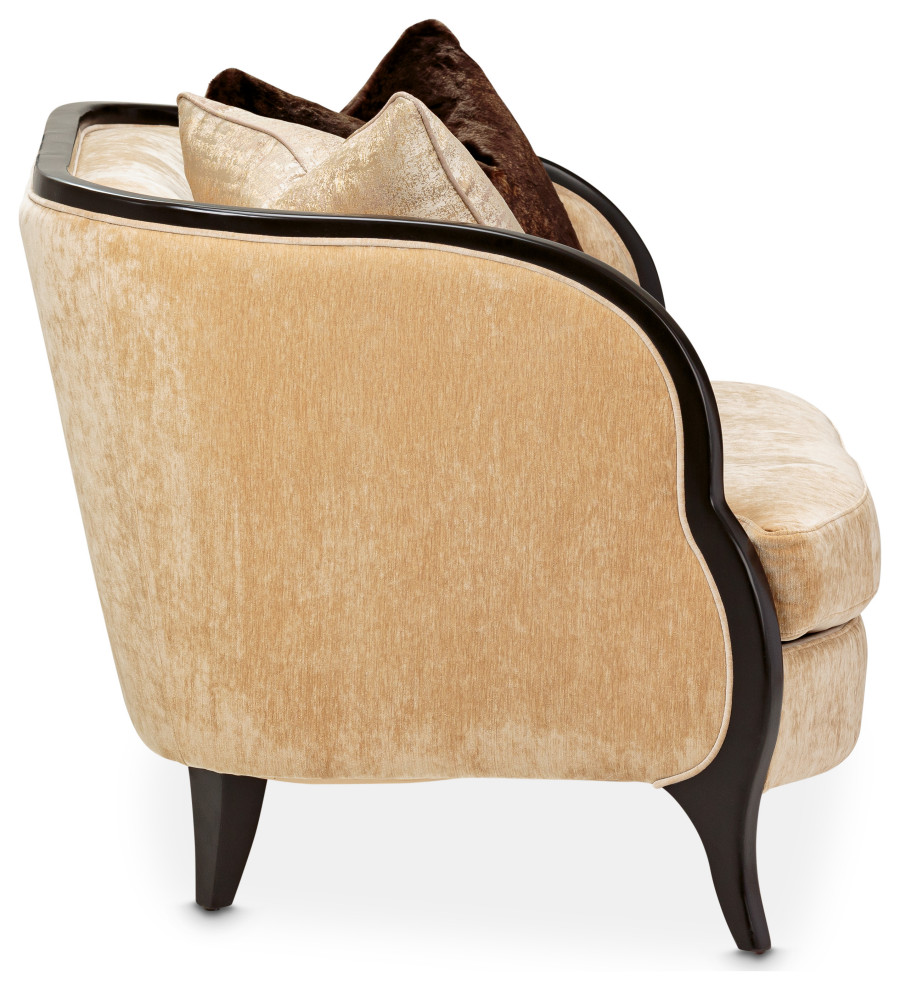 Malibu Crest Chair and a Half   Honey/Dark Espresso   Transitional   Armchairs And Accent Chairs   by Michael Amini  Houzz