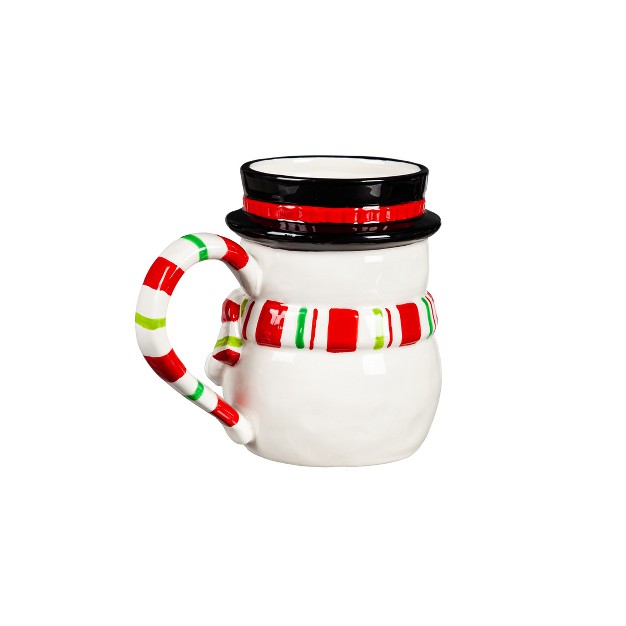 Evergreen Ceramic Cup 16 Oz Shaped Snowman