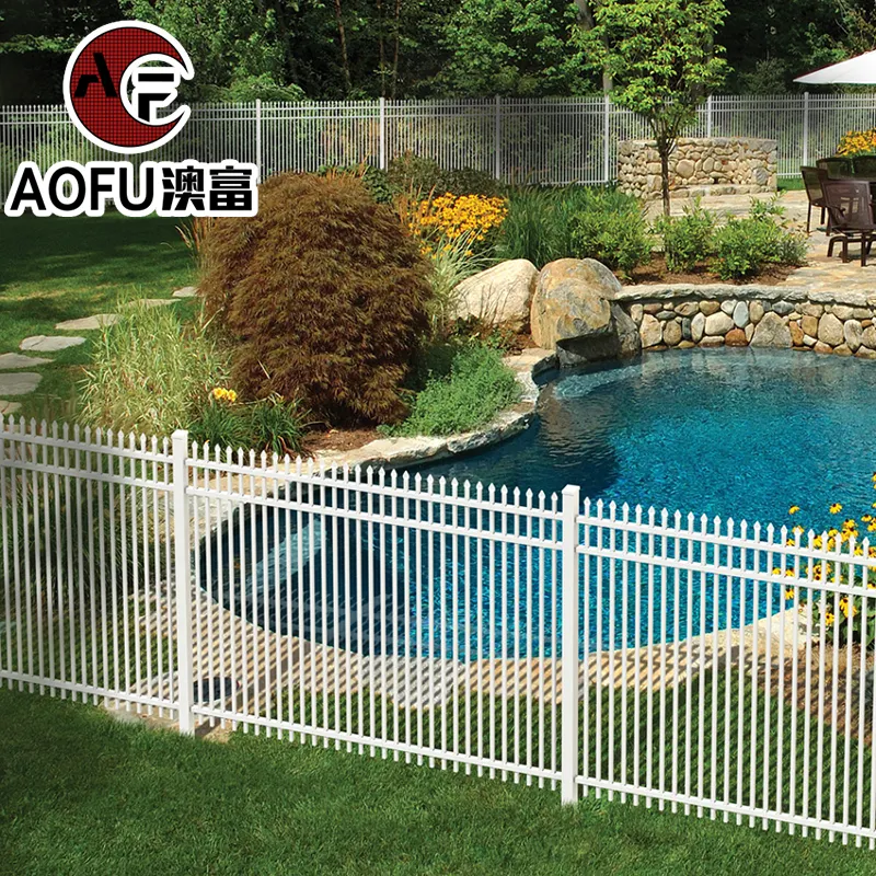 Factory Supply Security Galvanized Wrought Iron Fence Panels Zinc Steel Protective Decorative Courtyard Metal Tubular Fencing