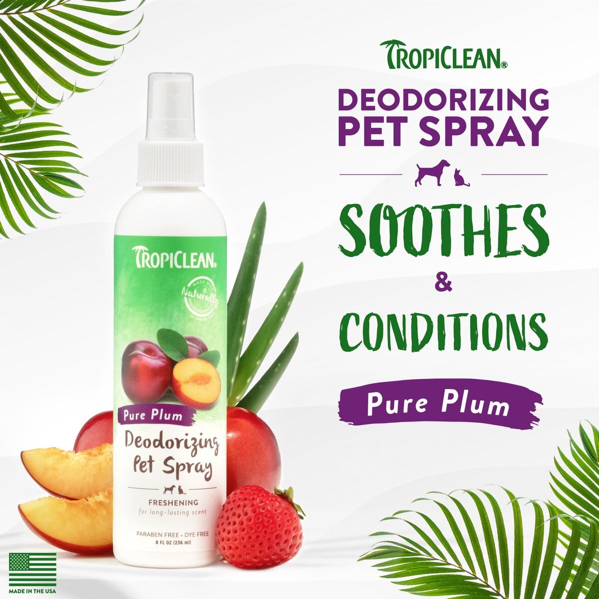 TropiClean Pure Plum Deodorizing Dog and Cat Spray