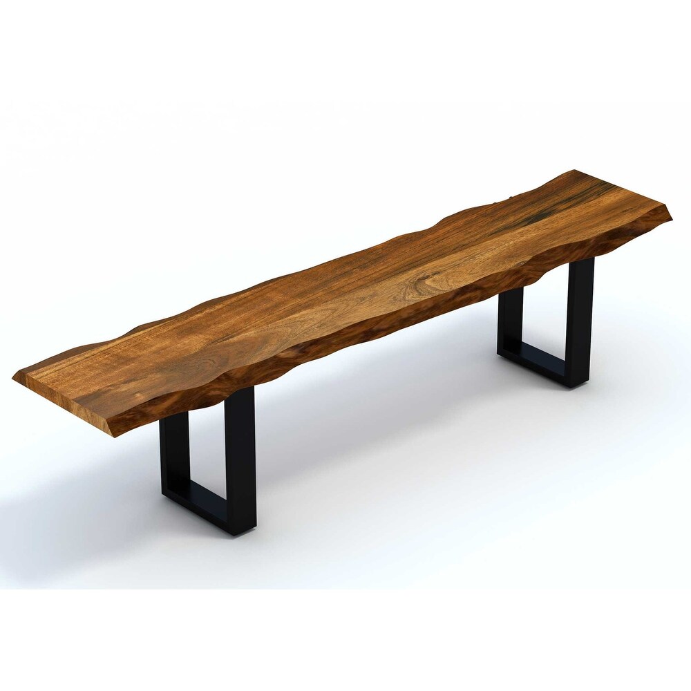 Live Edge Acacia Wood Bench