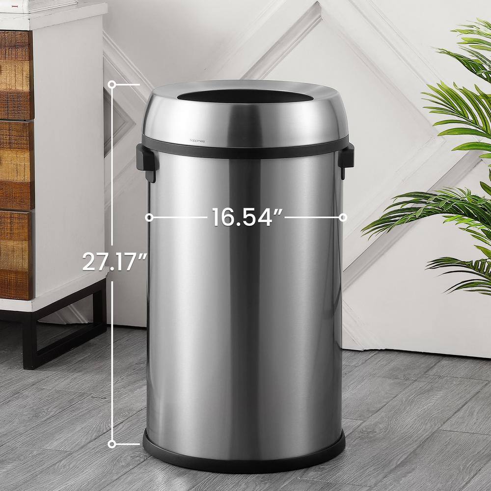 happimess Chuck KitchenOffice 17.2 Gal. Chrome Open-Top Trash Can HPM1015A