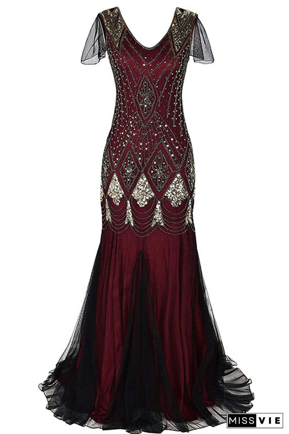 Sequin Lace Maxi Evening Dress Wholesale