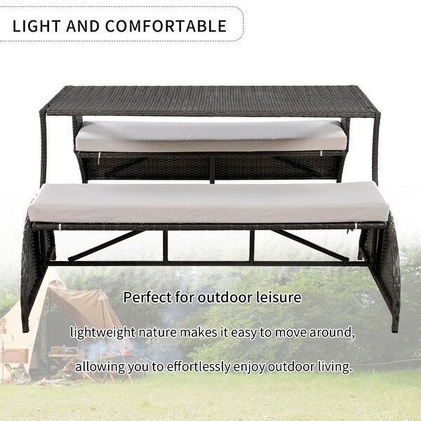 1 Piece Multifunctional Deformable Outdoor Loveseat