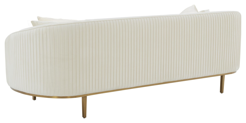 Michelle Velvet Pleated Sofa by Inspire Me Home Decor   Contemporary   Sofas   by TOV Furniture  Houzz