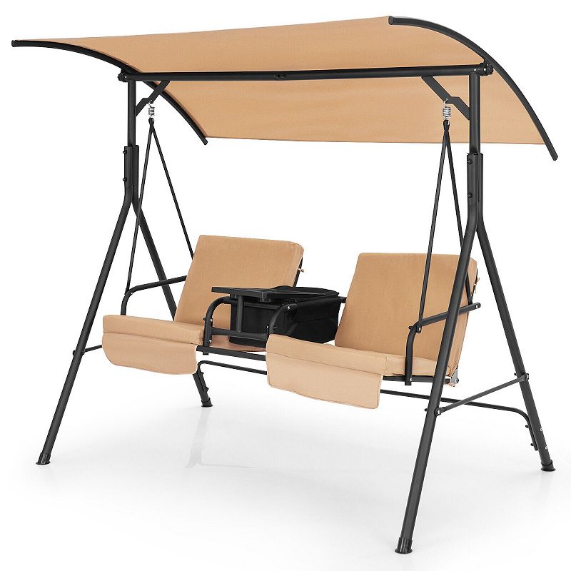 Porch Swing Chair With Adjustable Canopy