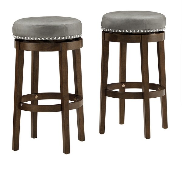 Westby Vinyl Backless Swivel Stools (Set of 2) by iNSPIRE Q Classic