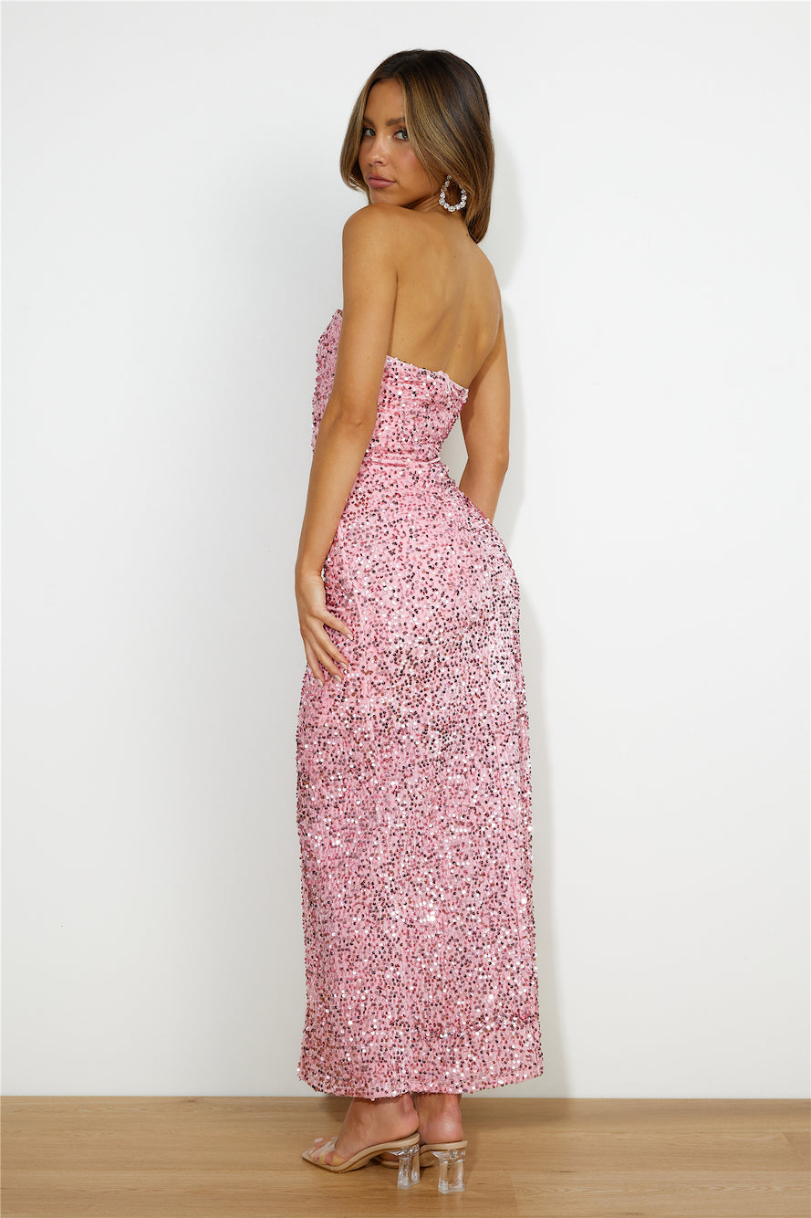 Sparkle From Far Maxi Dress Pink