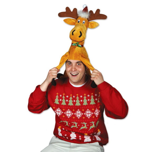 Beistle 20705 Plush Christmas Moose Hat  one size ...