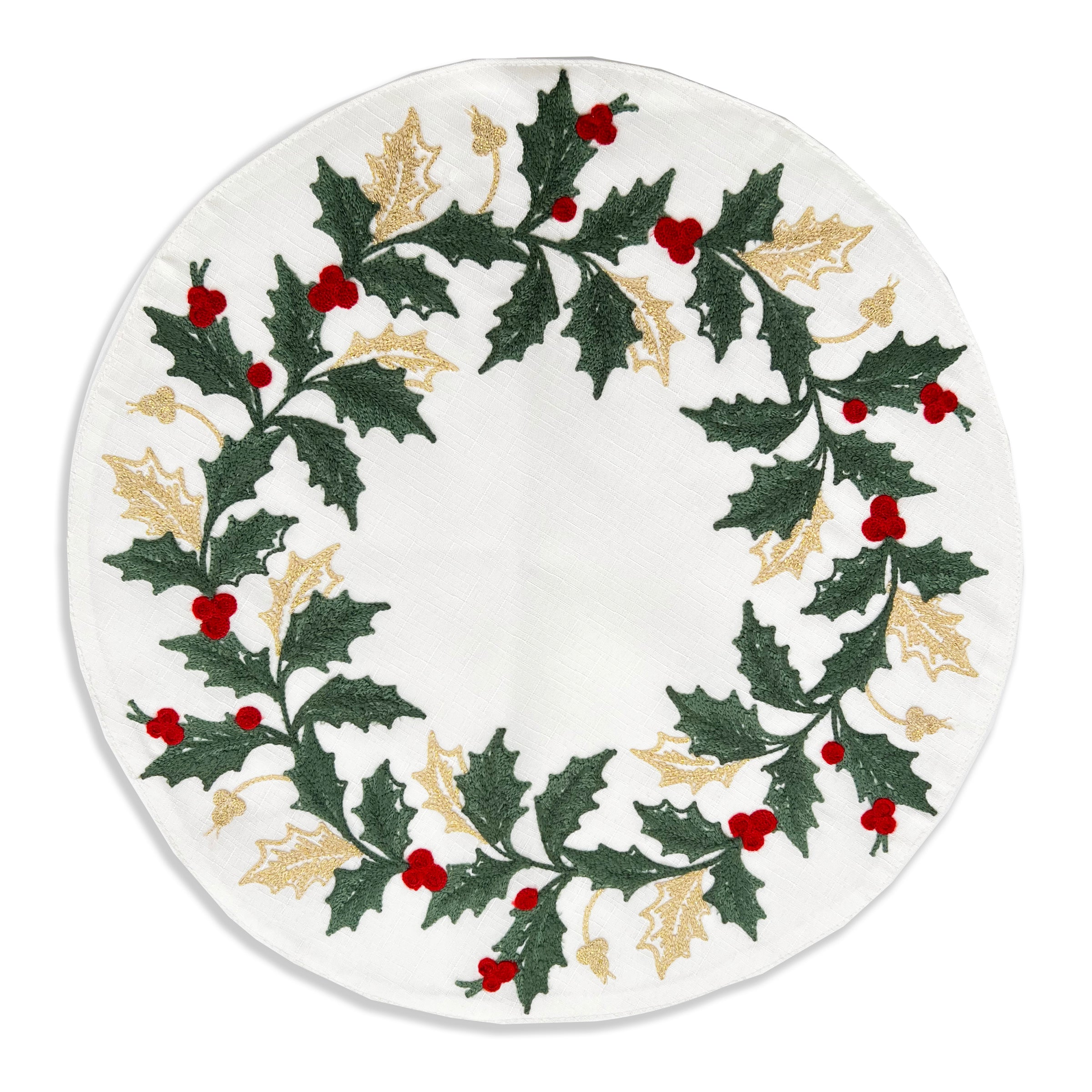 Holiday Embroidered Placemats, Set of 4