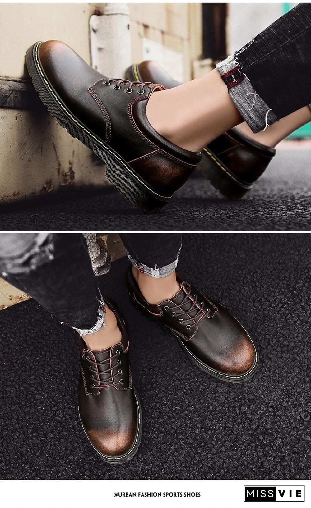 Leather Men Shoes Spring Work Safety Casual Shoes Fashion Flats Oxfords Loafers