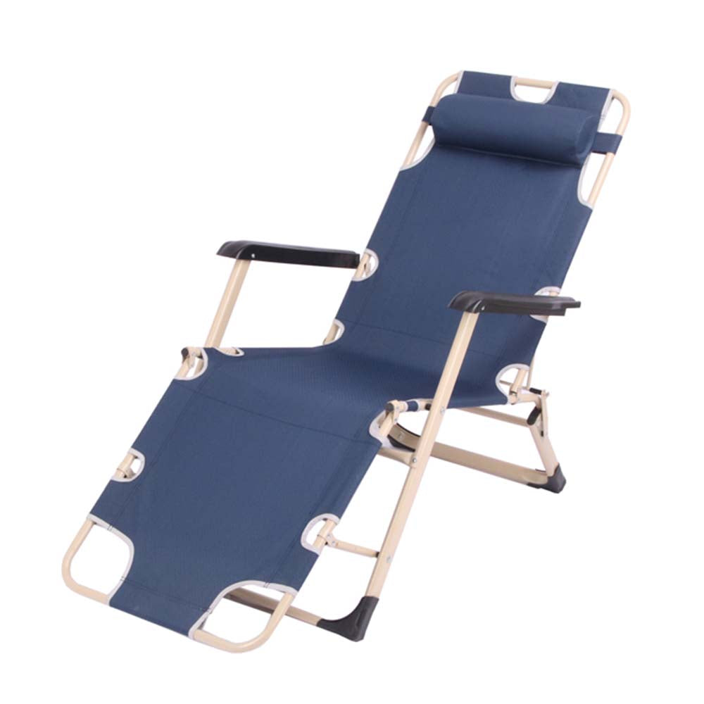 INTBUYING Folding Chaise Lounge Chair Bed Adjustable Beach Garden Camping Pool Yard Recliner Blue