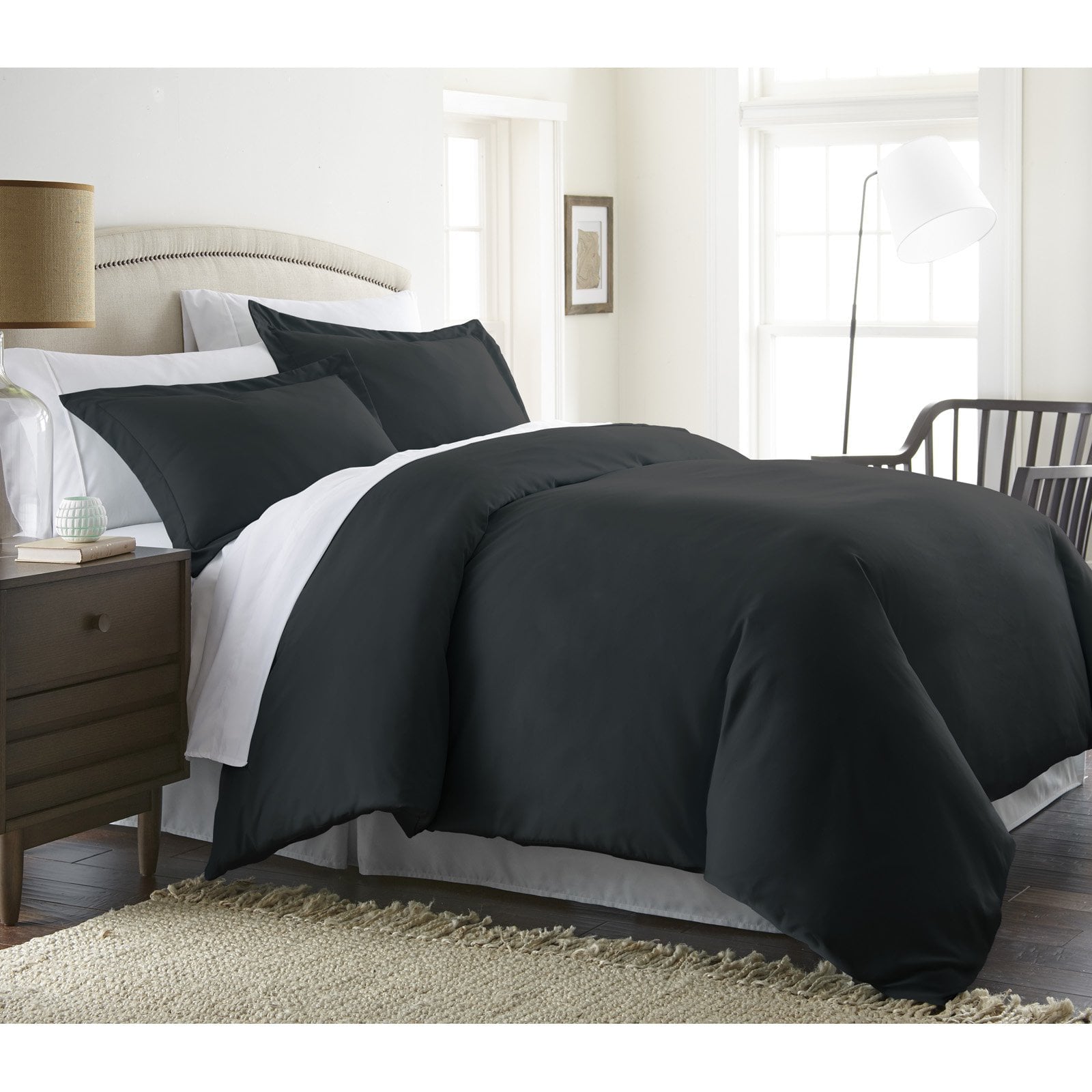 Black 3 Piece Duvet Cover Set Twin/Twin Extra Long， by Simply Soft