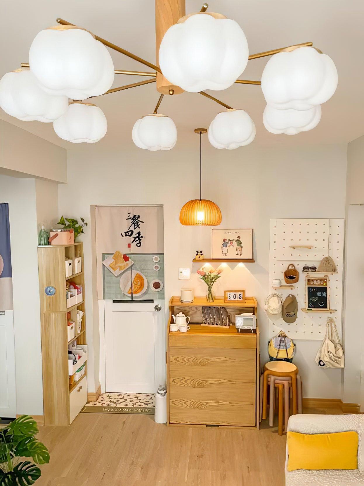 Cotton Balls Chandelier