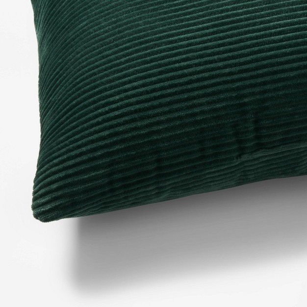 Square Plush Corduroy Decorative Throw Pillow