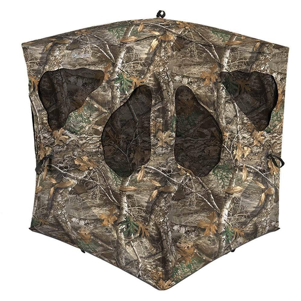 Ameristep Silent Brickhouse 3 Person Ground Hunting Concealment Blind Real Tree AMEBL3002