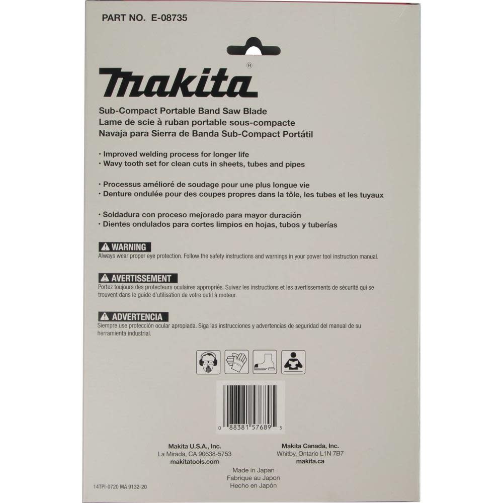 Makita Band Saw Blades Bi Metal Sub Compact Portable 28 3/4 14 TPI 5pk ;