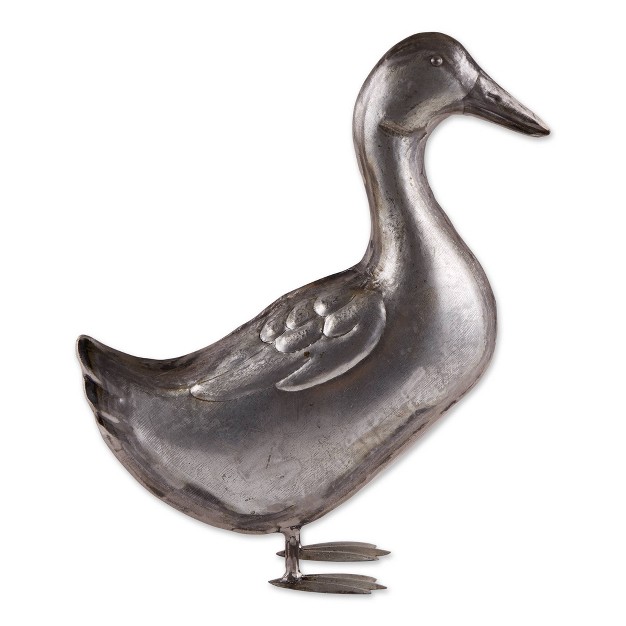 Iron Galvanized Duck Sculpture Gray Zingz amp Thingz