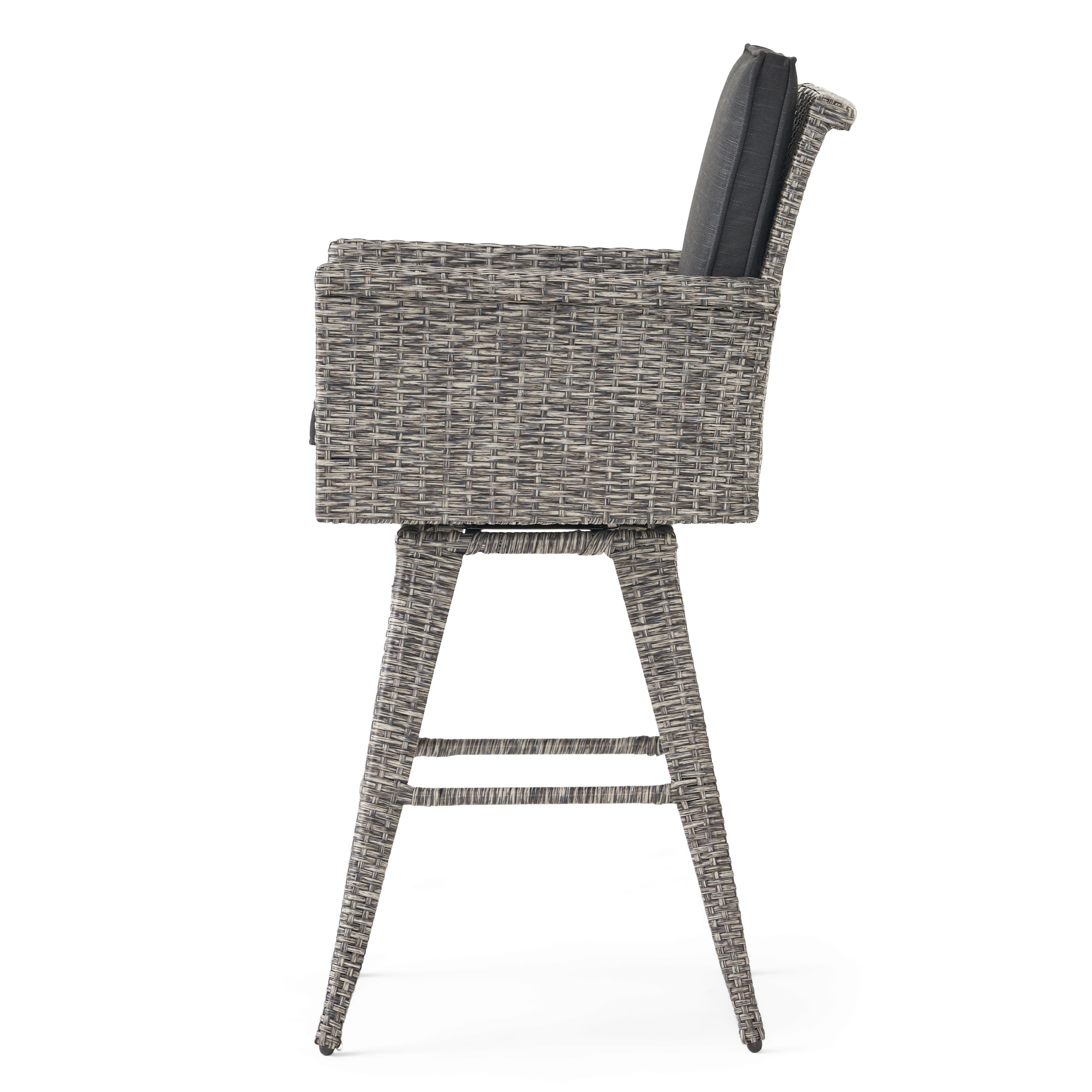 Budva 30-Inch Outdoor Gray Wicker Barstool (set of 2)