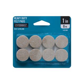 Everbilt 1 in. Beige Round Felt Heavy Duty Self-Leveling Adhesive Furniture Pads (8-Pack) 49915