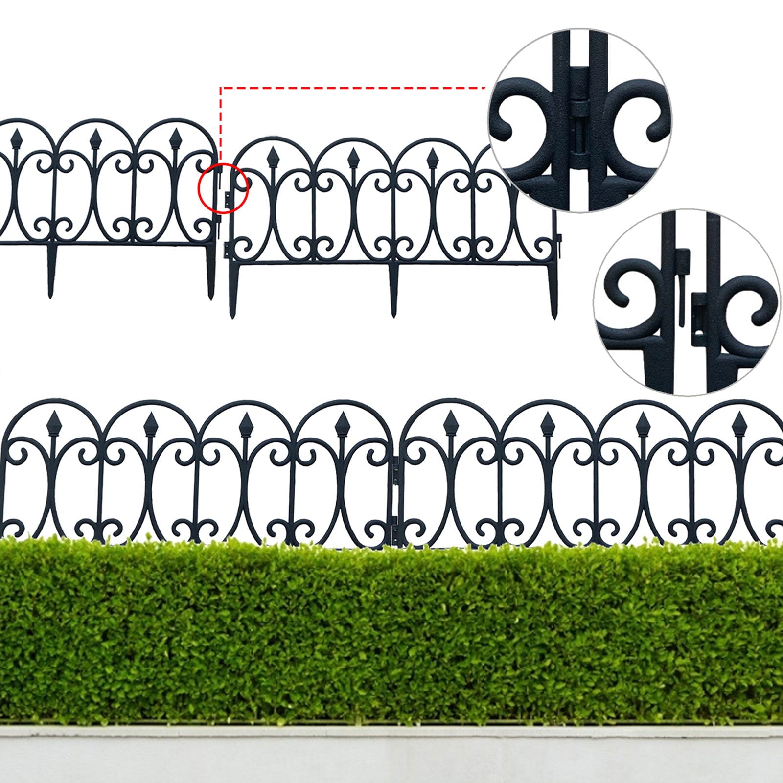 5Pcs Garden Edging Decorative Border Recycled Plastic Landscape Garden Fence,Garden Border Edging Flower Fence