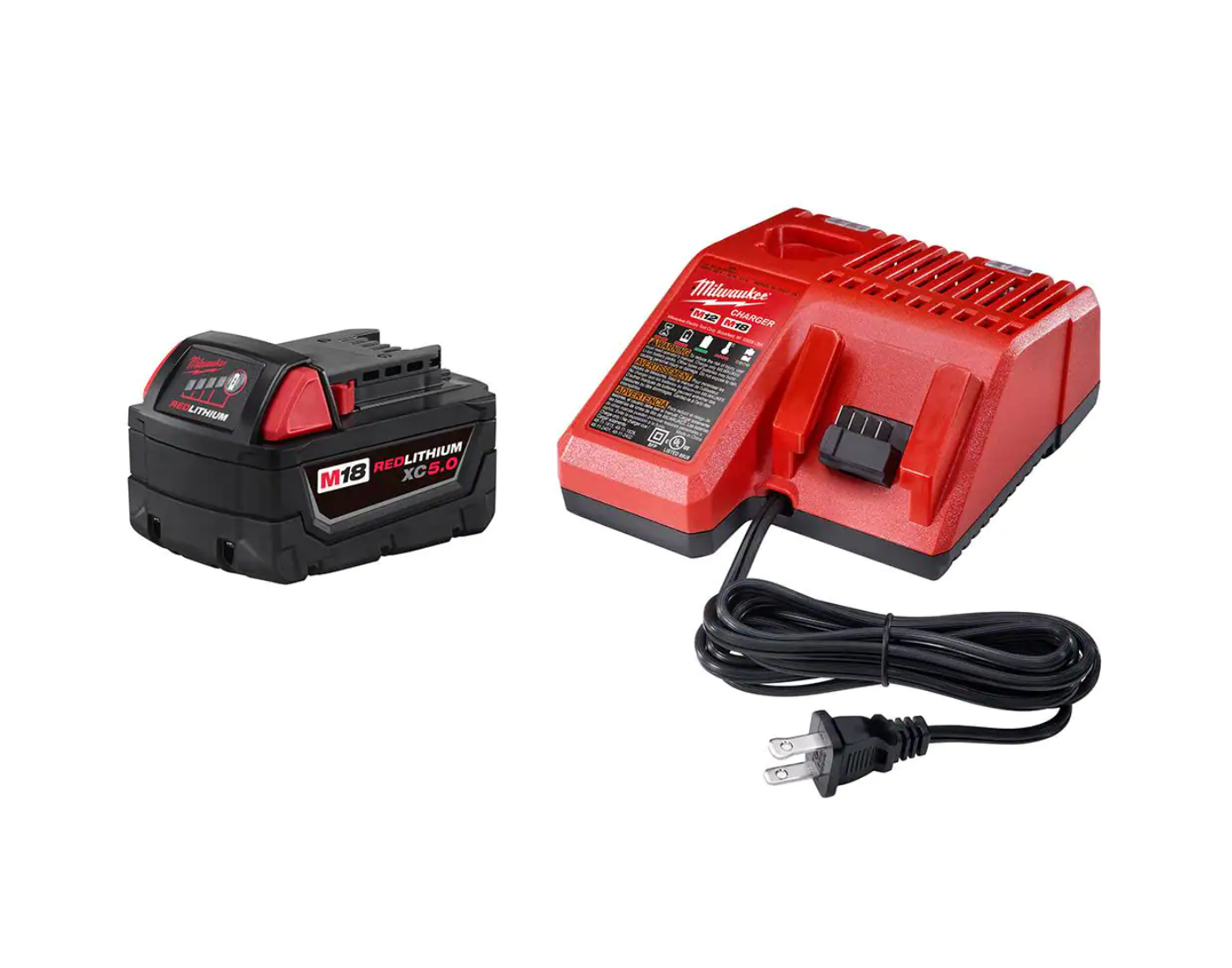 Milwaukee 2625-20-48-59-1850 M18 18-Volt Lithium-Ion Cordless Hackzall Reciprocating Saw W/ M18 Starter Kit W/ (1) 5.0Ah Battery and Charger