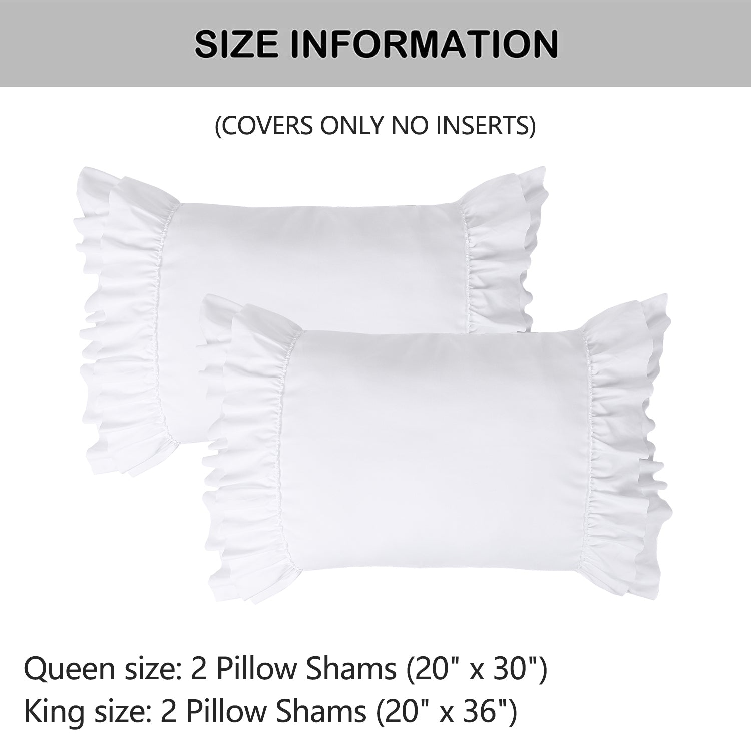 BednLinens Set of 2 White Queen 20