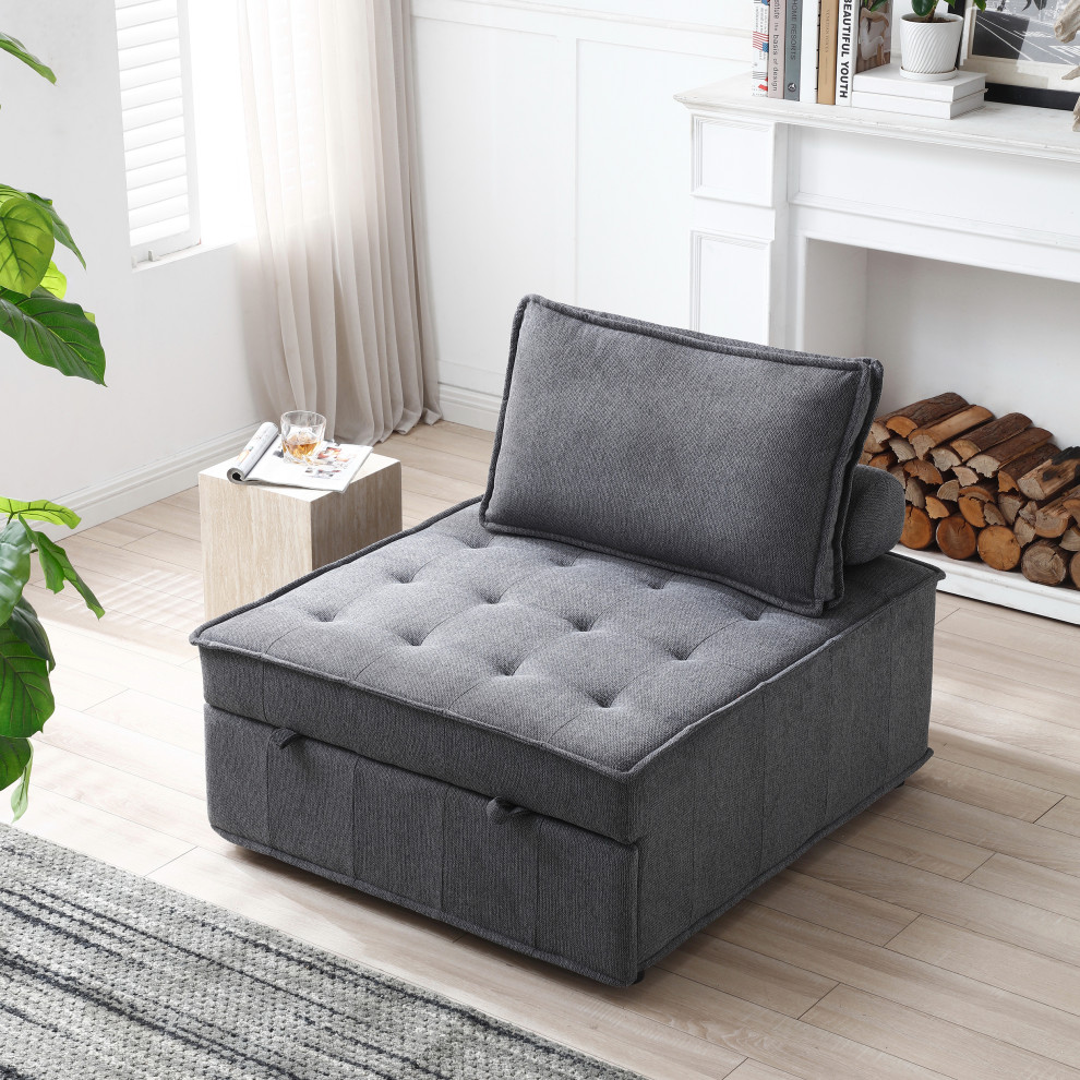 Versatile Pull Out Sofa Bed  Soft Ottoman Sleeper Sofas   Modern   Sleeper Sofas   by TATEUS LLC  Houzz