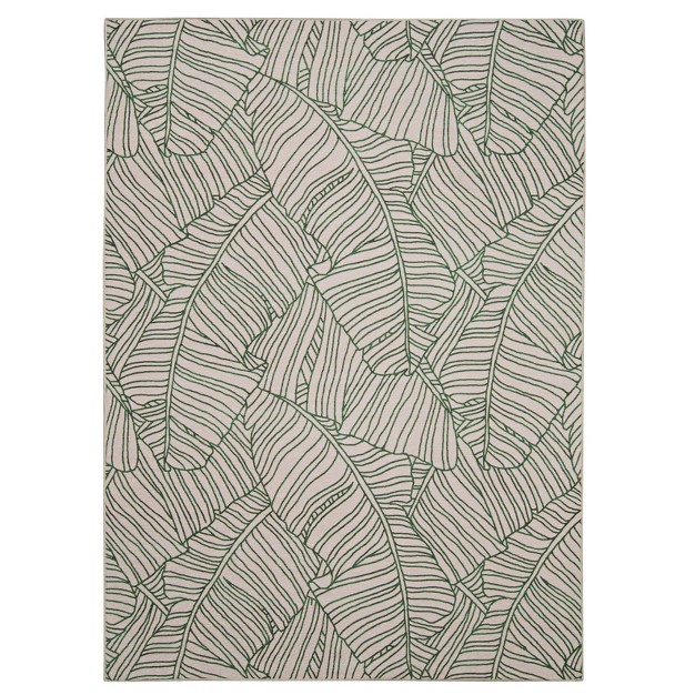 Kendari Washable Outdoor Rug Ivory green Linon