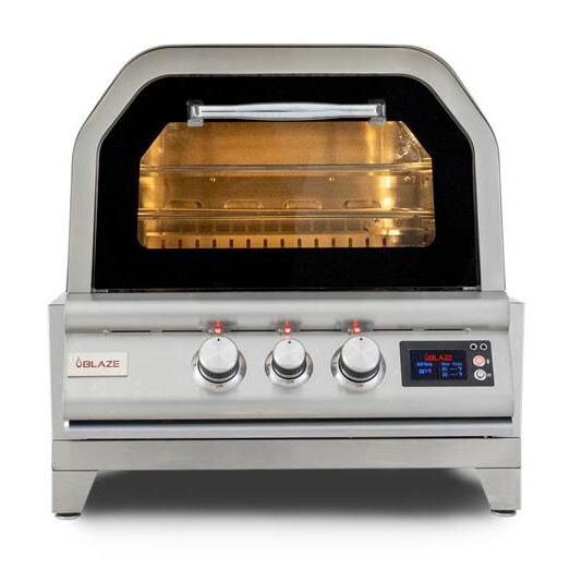 Blaze 26-Inch Countertop Natural Gas Outdoor Pizza Oven W/ Rotisserie and Countertop Sleeve