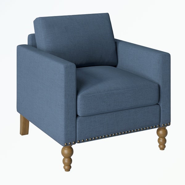 Linen Armchair Accent Chair with Wooden Legs