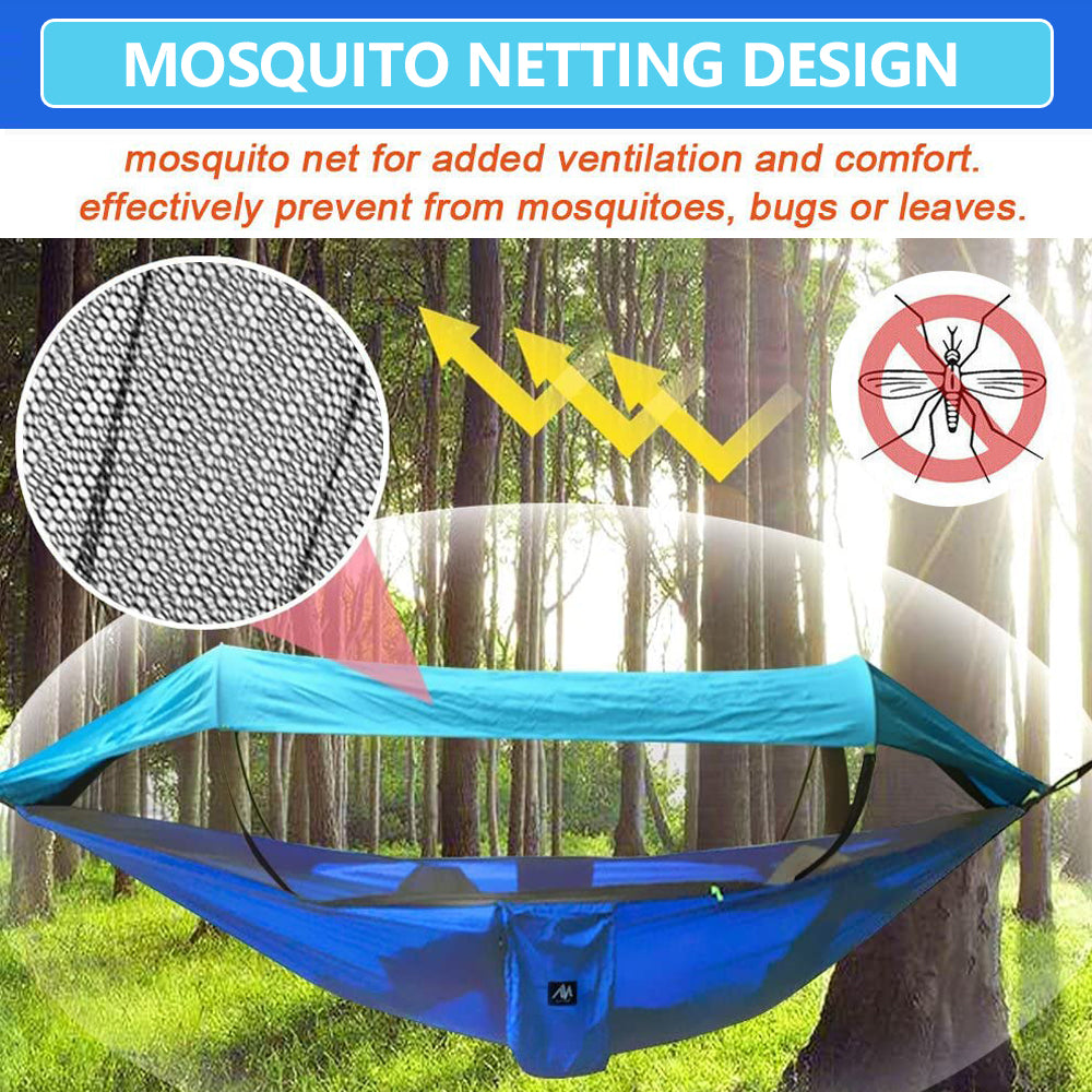 IClover 2 Person Outdoor Portable Camping Hammock Tent Mosquito Net Sunshade Hanging Bed