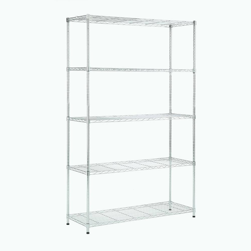 MZG Chrome 5-Tier Steel Shelving (15.7 in. x 45.3 in. x 71.4 in.) 40115181OFH501SG