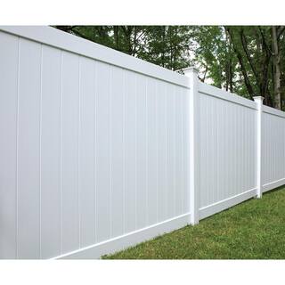 Barrette Outdoor Living Bryce 6 ft. H x 8 ft. W White Vinyl Un-Assembled Fence Panel 73014727