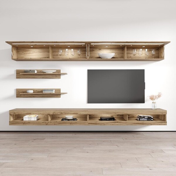 Fly I2 34TV Wall-Mounted Floating Modern Entertainment Center