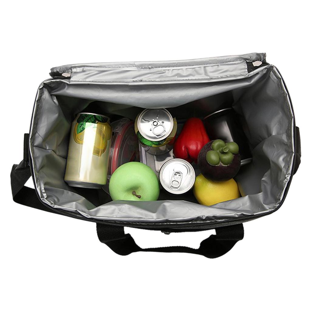 Outdoor Picnic Bag Bag Handle Insulated Leak Food Container Basket Black