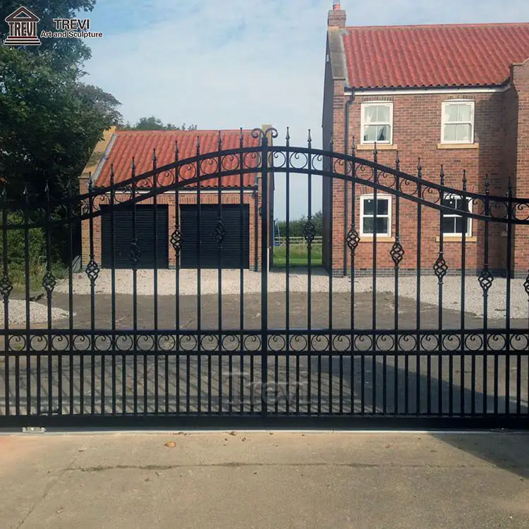 Metal Security Decorative Design Wrought Iron Front Door And Garden Gate Iron Fence For Sale