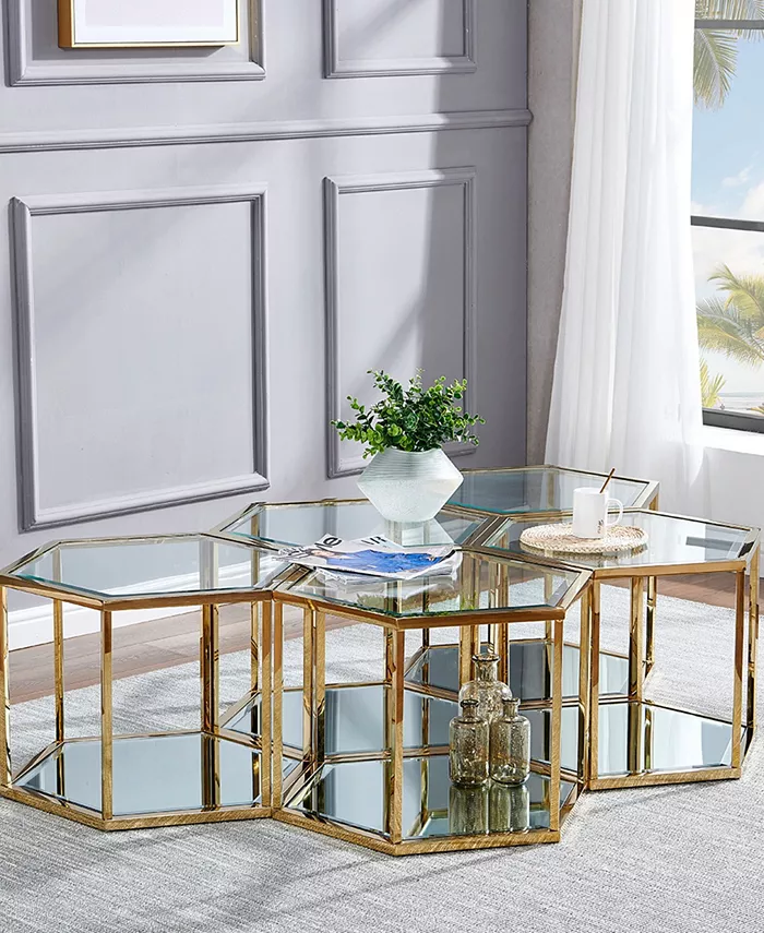 Best Master Furniture Radha Modular Hexagonal Coffee Table 24