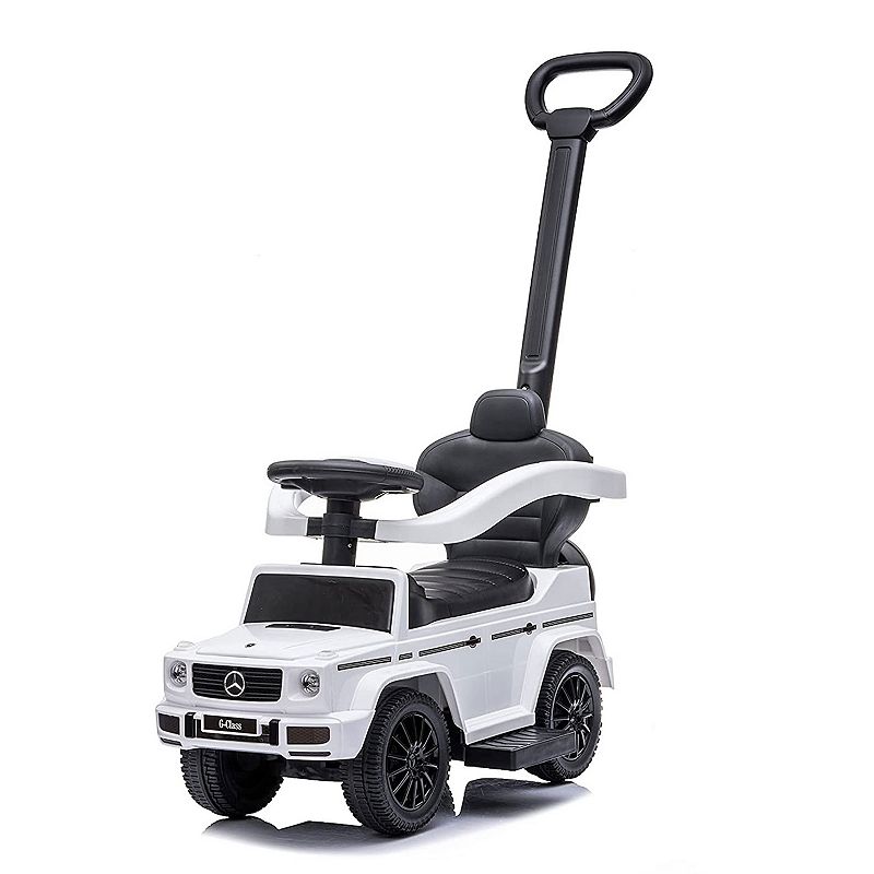 Best Ride On Cars Kids Outdoor Stroller Mercedes G-Wagon 3 in 1 Push Car， White