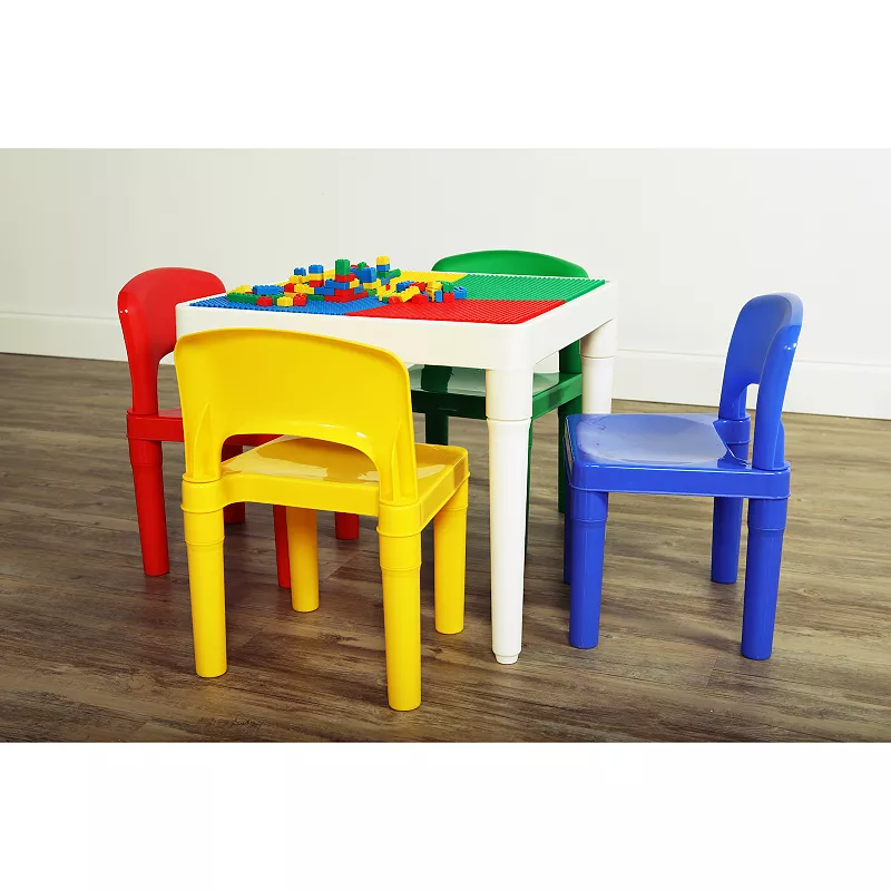 Humble Crew 2-in-1 Square Construction Table and 4 Chair Set