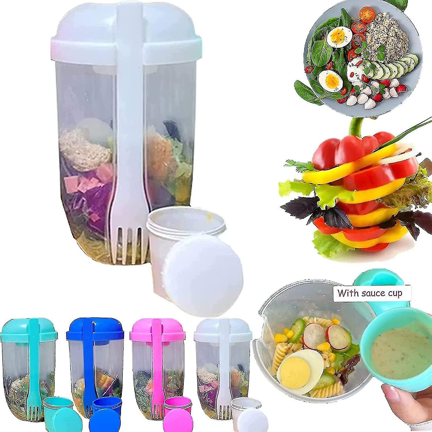 Salad Meal Shaker Cup， Fresh Salad Cup To Go With Fork Salad Dressing Holder Portable Cup