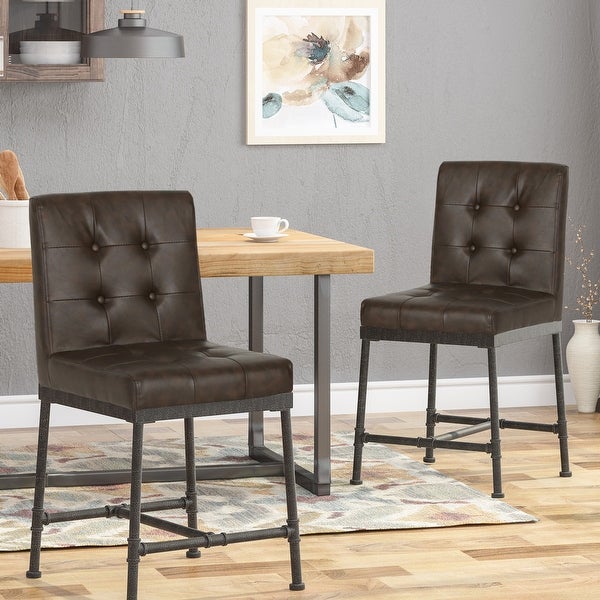 Commonwealth Faux Leather Counter Stools by Christopher Knight Home