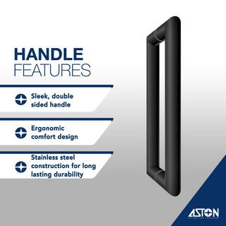 Aston Kamaya XL 56 in. - 60 in. W x 80 in. H Right Sliding Frameless Shower Door in Matte Black with StarCast Clear Glass SDR984WFS6080R