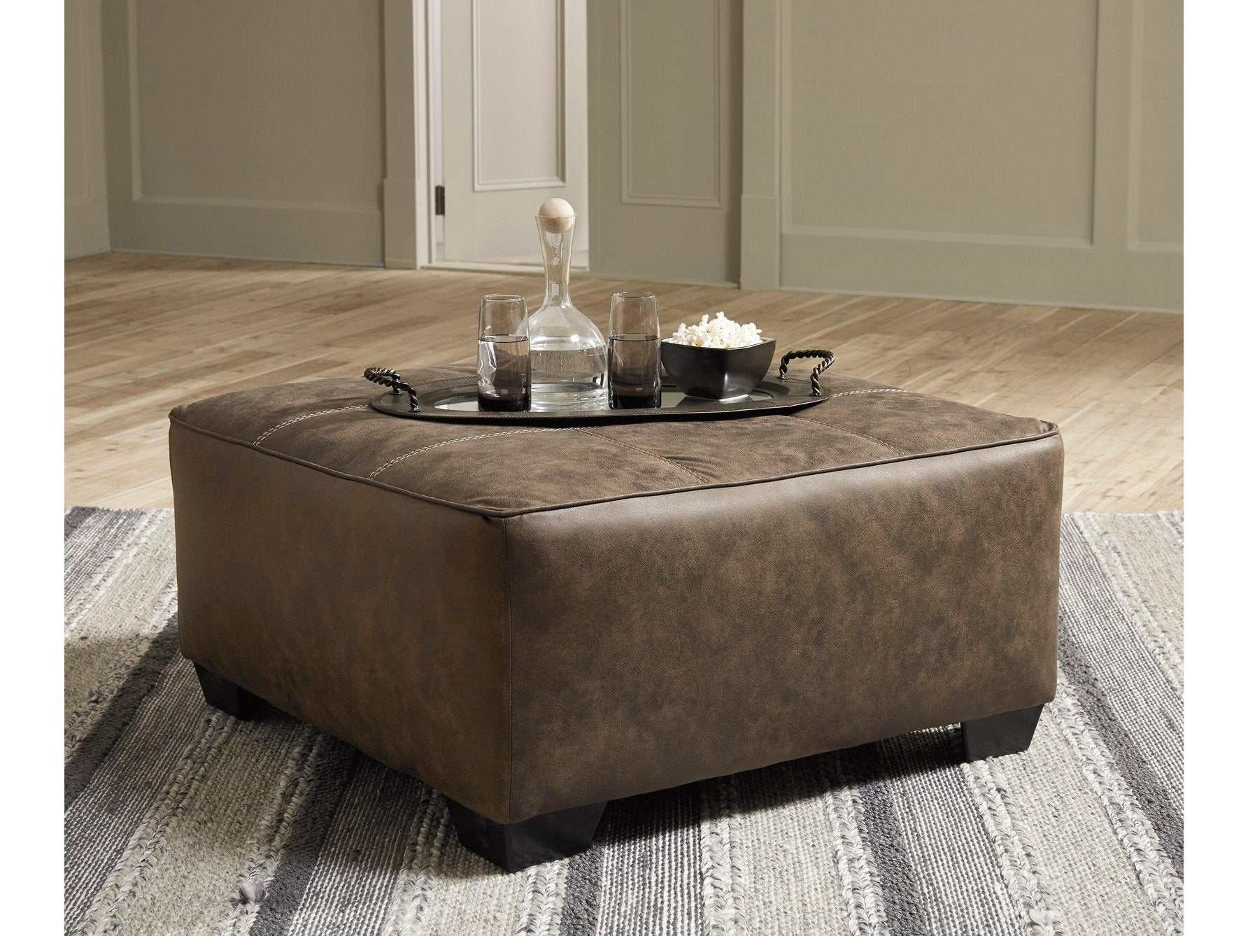 (Online Special Price) Abalone Chocolate Oversized Accent Ottoman