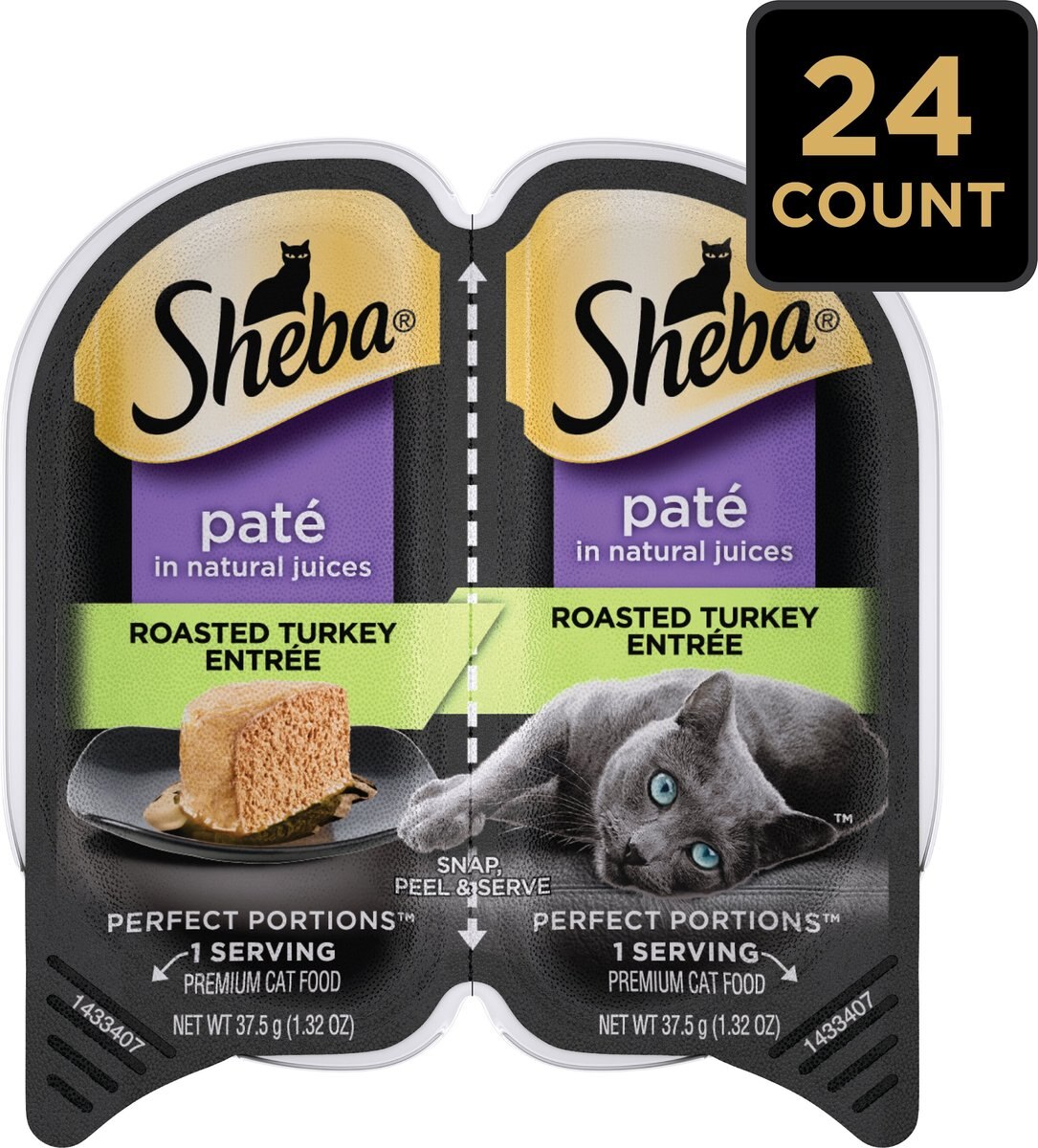 Sheba Perfect Portions Grain-Free Roasted Turkey Entree Cat Food Trays